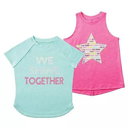 商品Member's Mark|Member's Mark Girls' 2 Pack Active Tee,价格¥21,第1张图片