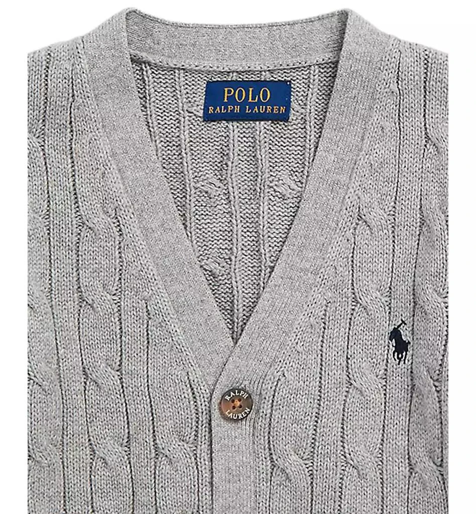 商品Ralph Lauren|Toddler and Little Boys Cable-Knit Cotton V-Neck Cardigan Sweater,价格¥481,第3张图片详细描述