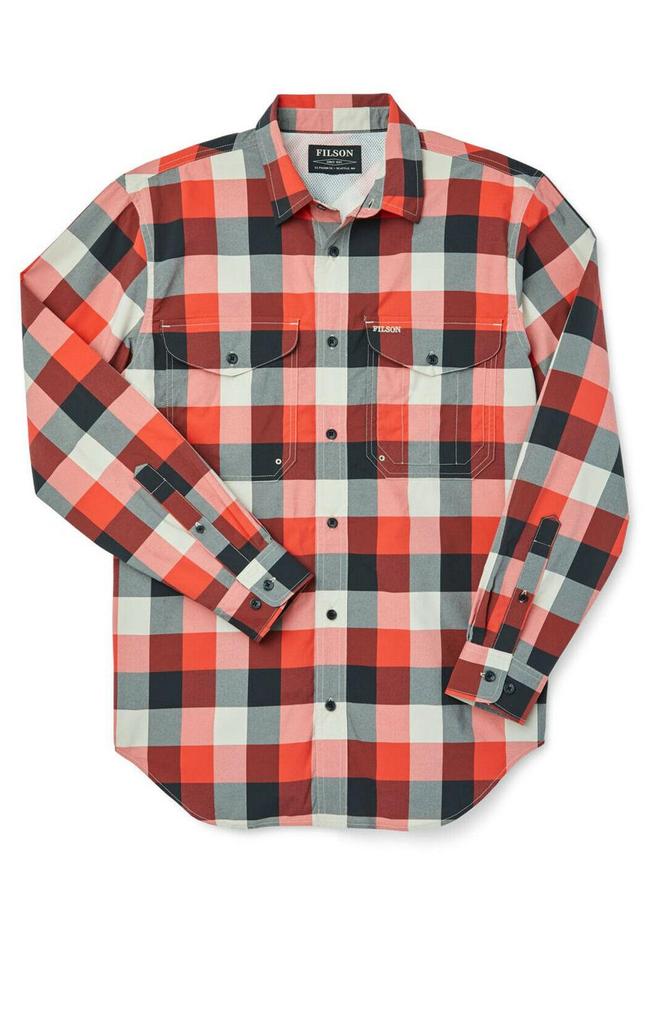 Men'S Twin Lakes Sport Shirt in Red Black Cream商品第1张图片规格展示