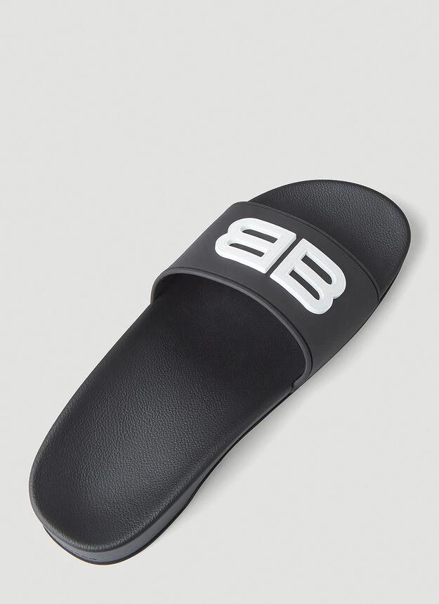 商品Balenciaga|BB Wedge Slides in Black,价格¥2183,第5张图片详细描述