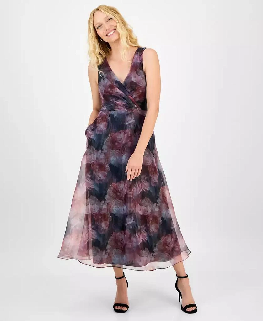 商品julia jordan|Women's Printed V-Neck Sleeveless Gown,价格¥1471,第1张图片