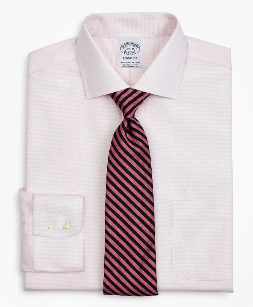 商品Brooks Brothers|Stretch Regent Regular-Fit Dress Shirt, Non-Iron Twill English Collar Micro-Check,价格¥410,第1张图片