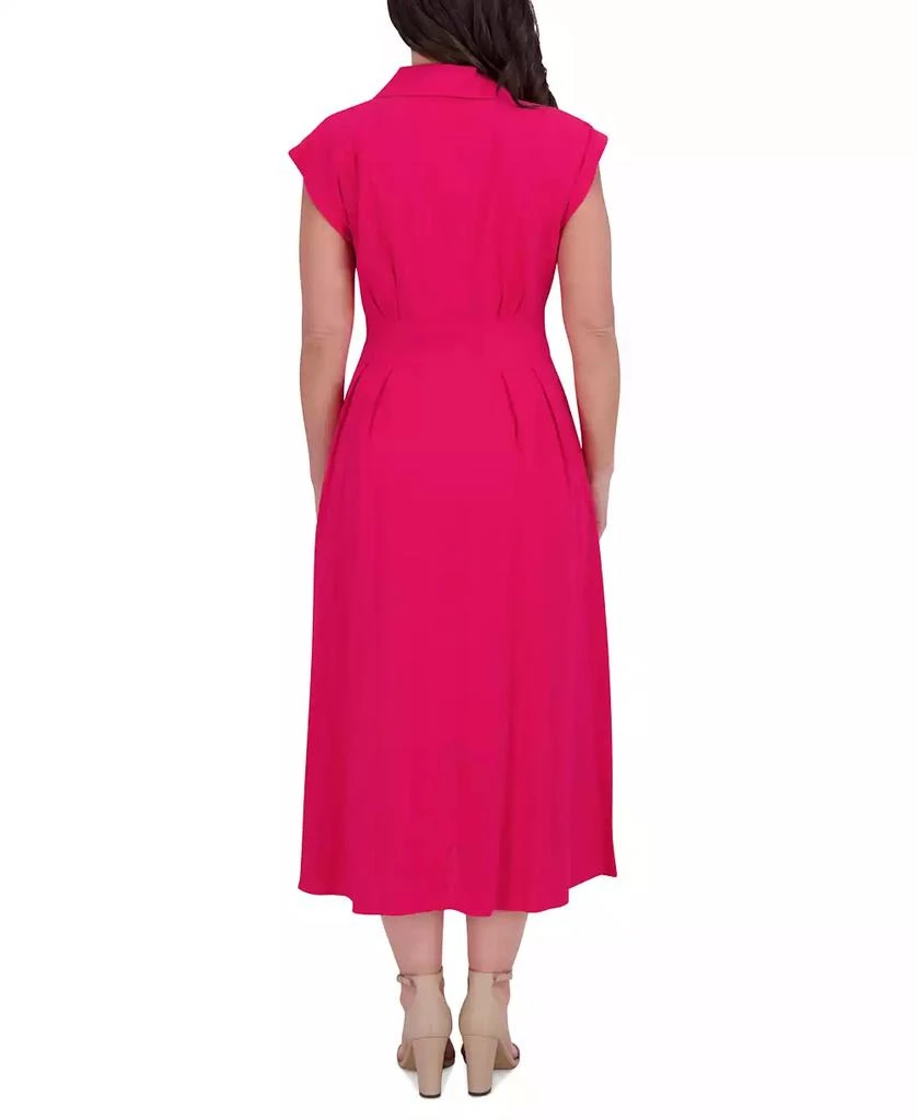 商品Kensie|Women's Textured-Stripe Collared Midi Dress,价格¥963,第3张图片详细描述