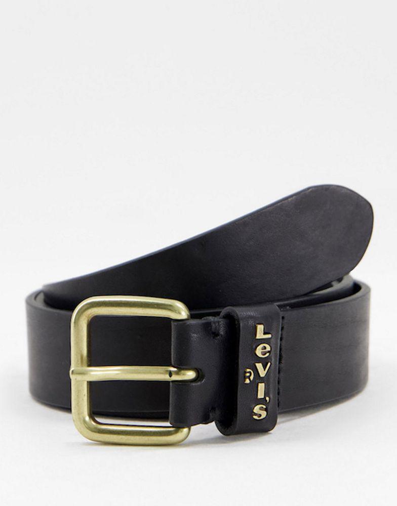 Levi's leather logo belt loop belt in black商品第1张图片规格展示