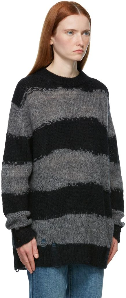 商品Acne Studios|Grey & Black Distressed Striped Sweater,价格¥2288,第2张图片详细描述