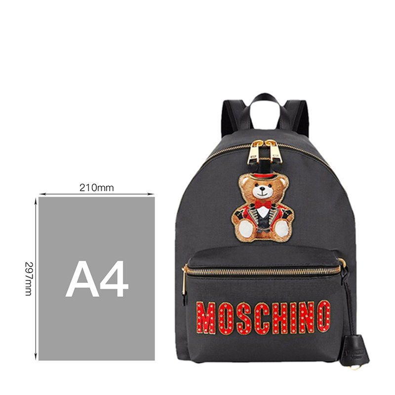 商品Moschino|Moschino 莫斯奇诺 女士黑色小熊图案双肩包 7A7632-8210-1555-191,价格¥3808,第1张图片
