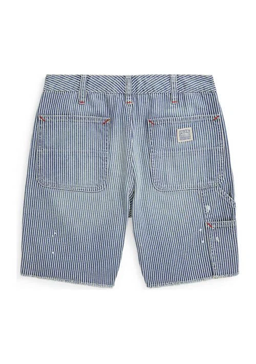 商品Ralph Lauren|Lauren Childrenswear Boys 8 20 Indigo Striped Denim Carpenter Shorts,价格¥488,第2张图片详细描述