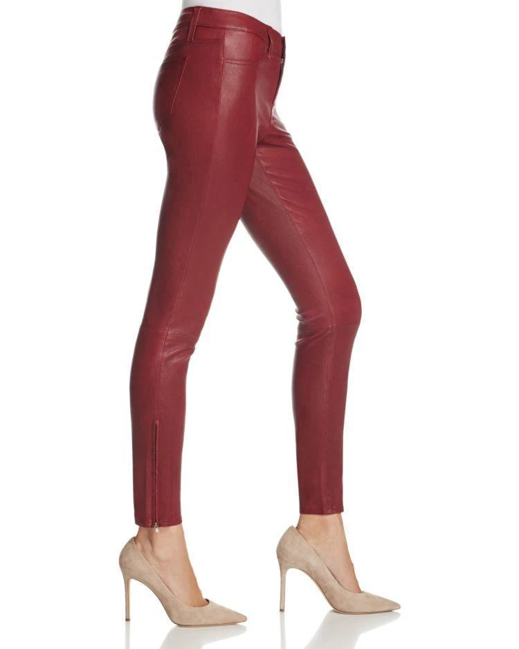 商品J Brand|Mid Rise Skinny Leather Pants in Oxblood,价格¥7479,第3张图片详细描述