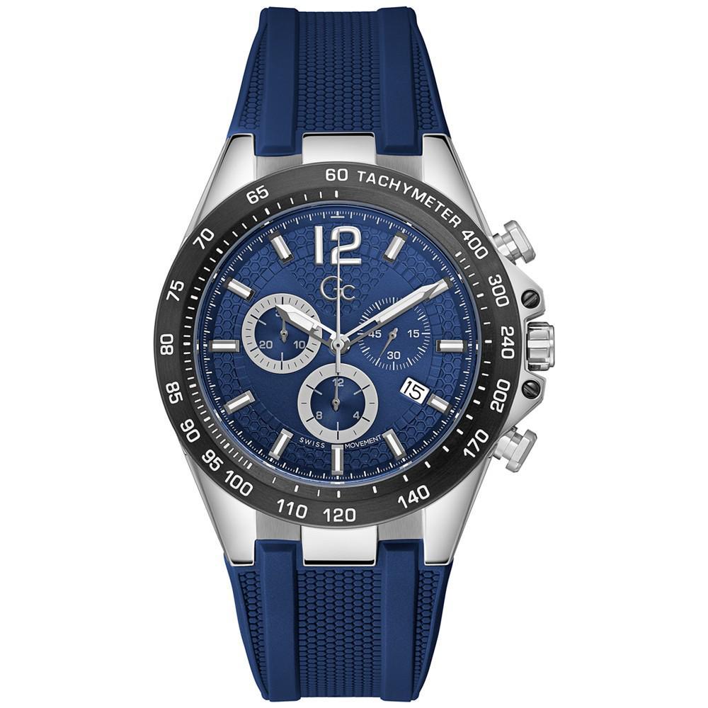 商品GUESS|Gc Audacious Men's Swiss Silver-Tone Stainless Steel Strap Watch 44mm,价格¥3377,第1张图片