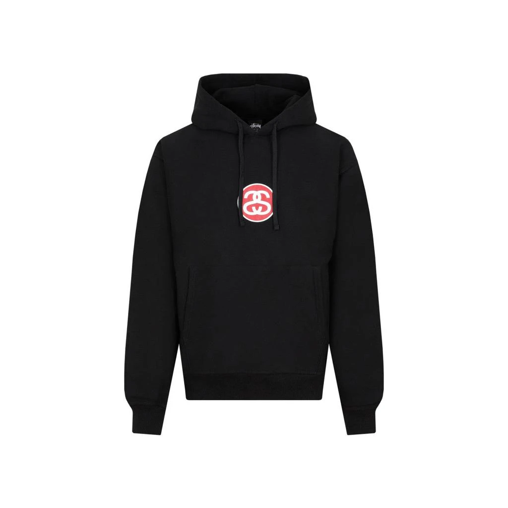 商品STUSSY|STUSSY BLACK SS-LINK COTTON HOODIE SWEATSHIRT,价格¥953,第1张图片