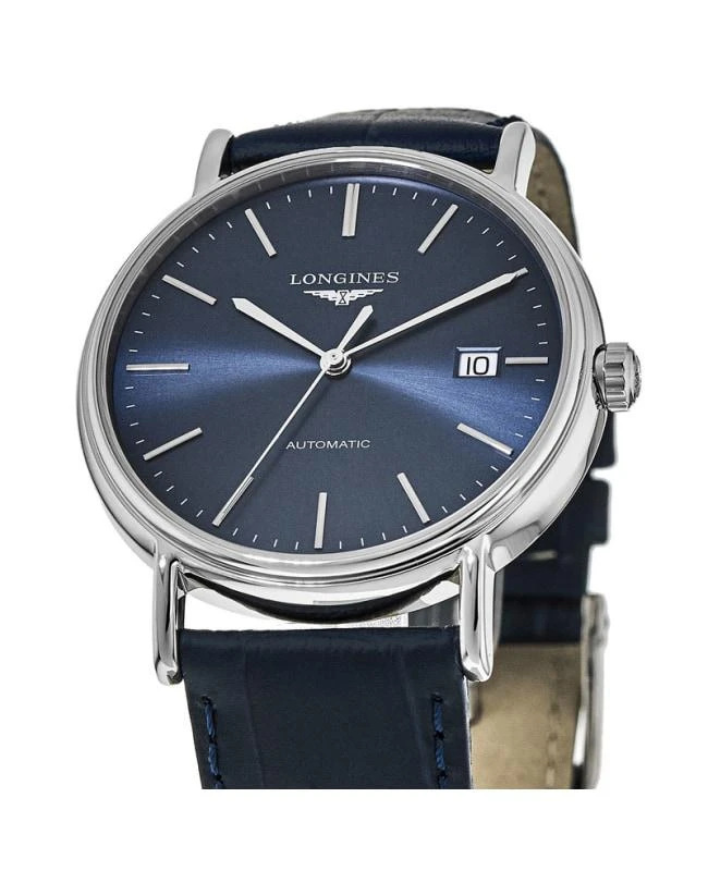 商品Longines|Longines Presence Automatic 38.5 mm Stainless Case Blue Dial and Blue Leather Strap Men's Watch L4.921.4.92.2,价格¥7240,第2张图片详细描述