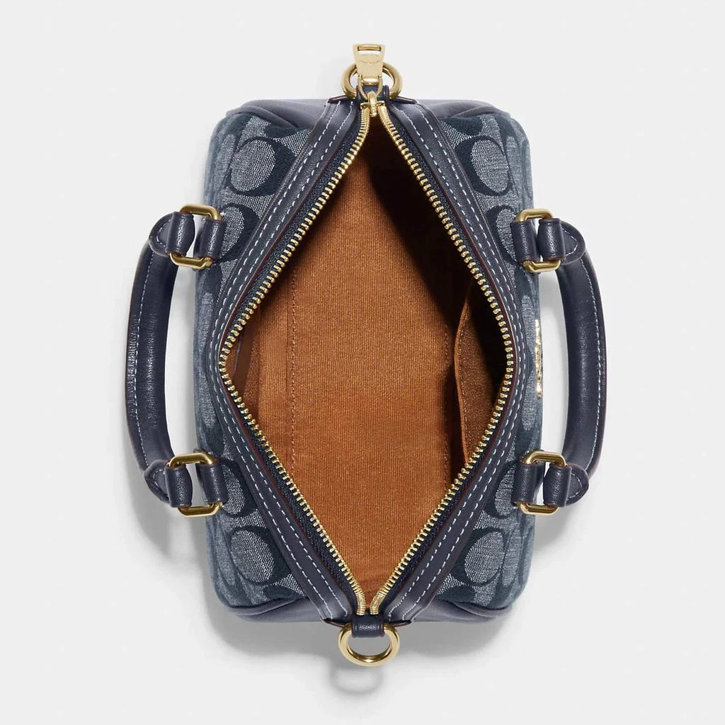 商品Coach|Coach Denim Blue Signature Chambray and Leather Mini Rowan Crossbody Bag,价格¥6577,第3张图片详细描述