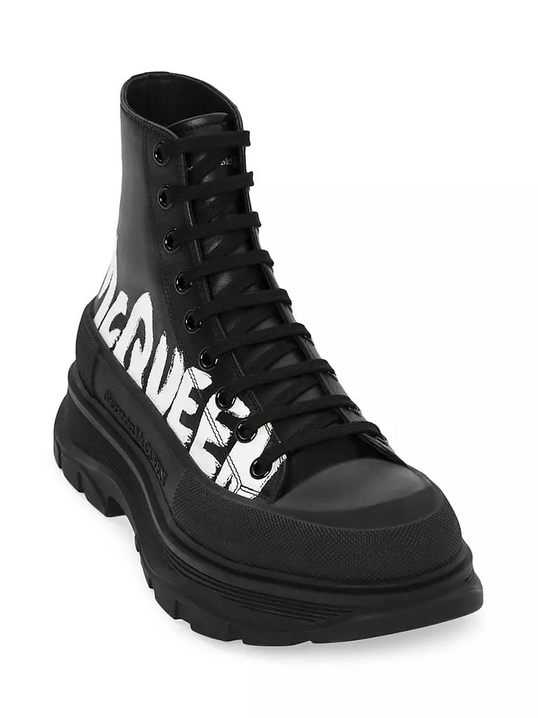 商品Alexander McQueen|Graffiti Tread Slick Leather Boots,价格¥7379,第2张图片详细描述