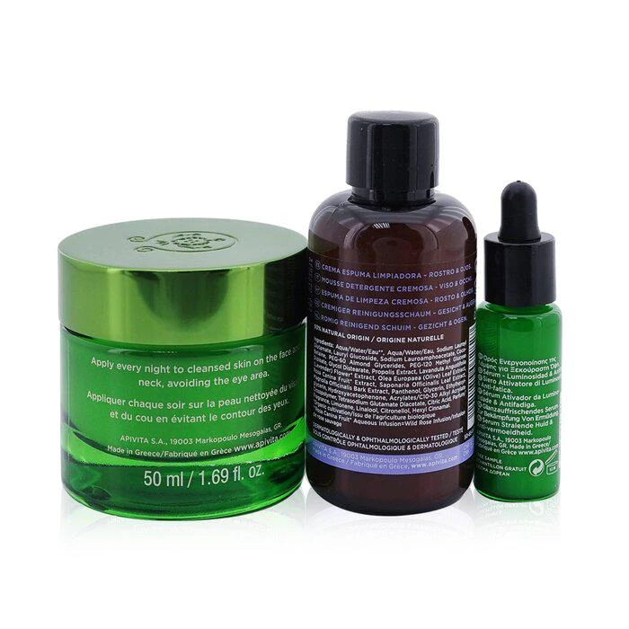 商品Apivita|Apivita 亮肌抗皱修护礼物套装：晚霜 50ml + 精华 10ml + 洁面乳 75ml + 包 3pcs+1pouch,价格¥391,第3张图片详细描述