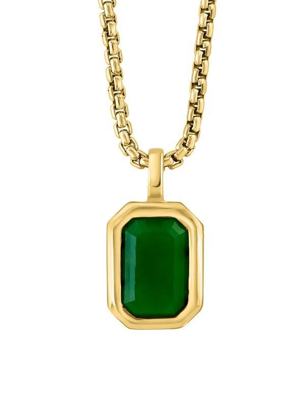 商品Effy|14K Goldplated Sterling Silver & Jade Pendant,价格¥2122,第2张图片详细描述