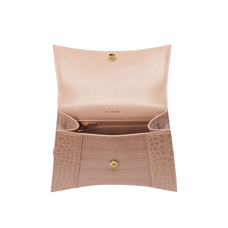 Balenciaga/巴黎世家 秋冬新款 米色闪亮鳄鱼压纹小牛皮小号沙漏单肩手提包5935461LRGM6310 商品
