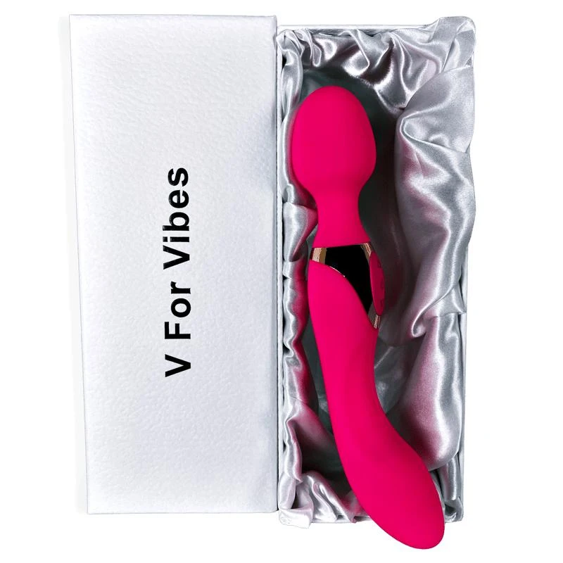 商品V For Vibes|Vibrating Wand, Dual Headed Dildo Aurora Pink,价格¥973,第1张图片