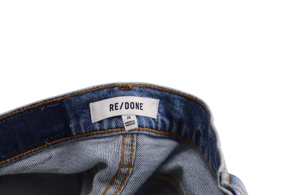 商品[二手商品] REDONE|Redone Cropped Distressed Straight Jeans in Blue Denim,价格¥1466,第3张图片详细描述