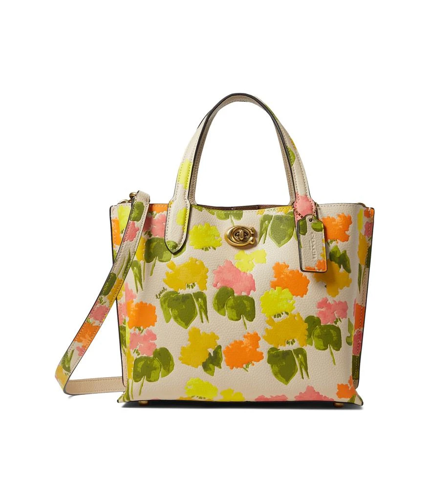 商品Coach|Floral Printed Leather Willow Tote 24,价格¥1575,第1张图片