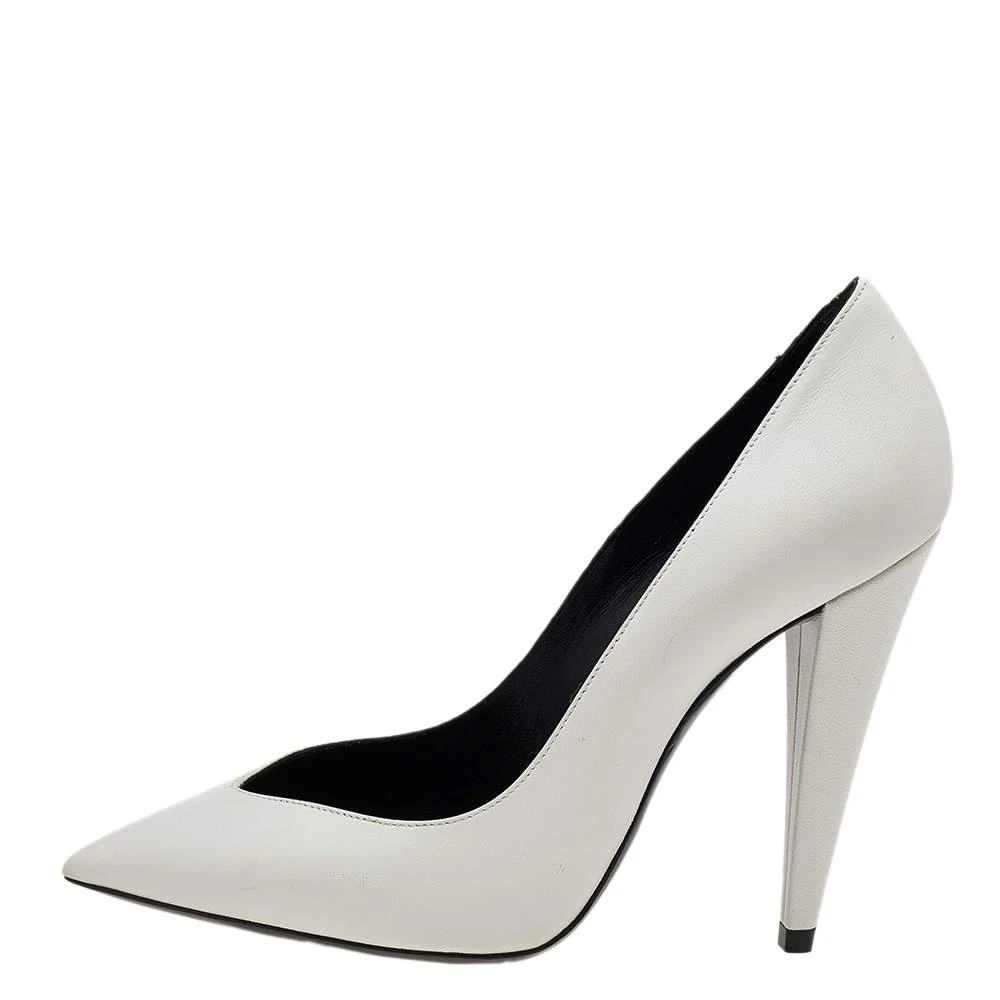 商品[二手商品] Yves Saint Laurent|Saint Laurent White Leather Pointed Toe Pumps Size 36,价格¥1253,第2张图片详细描述
