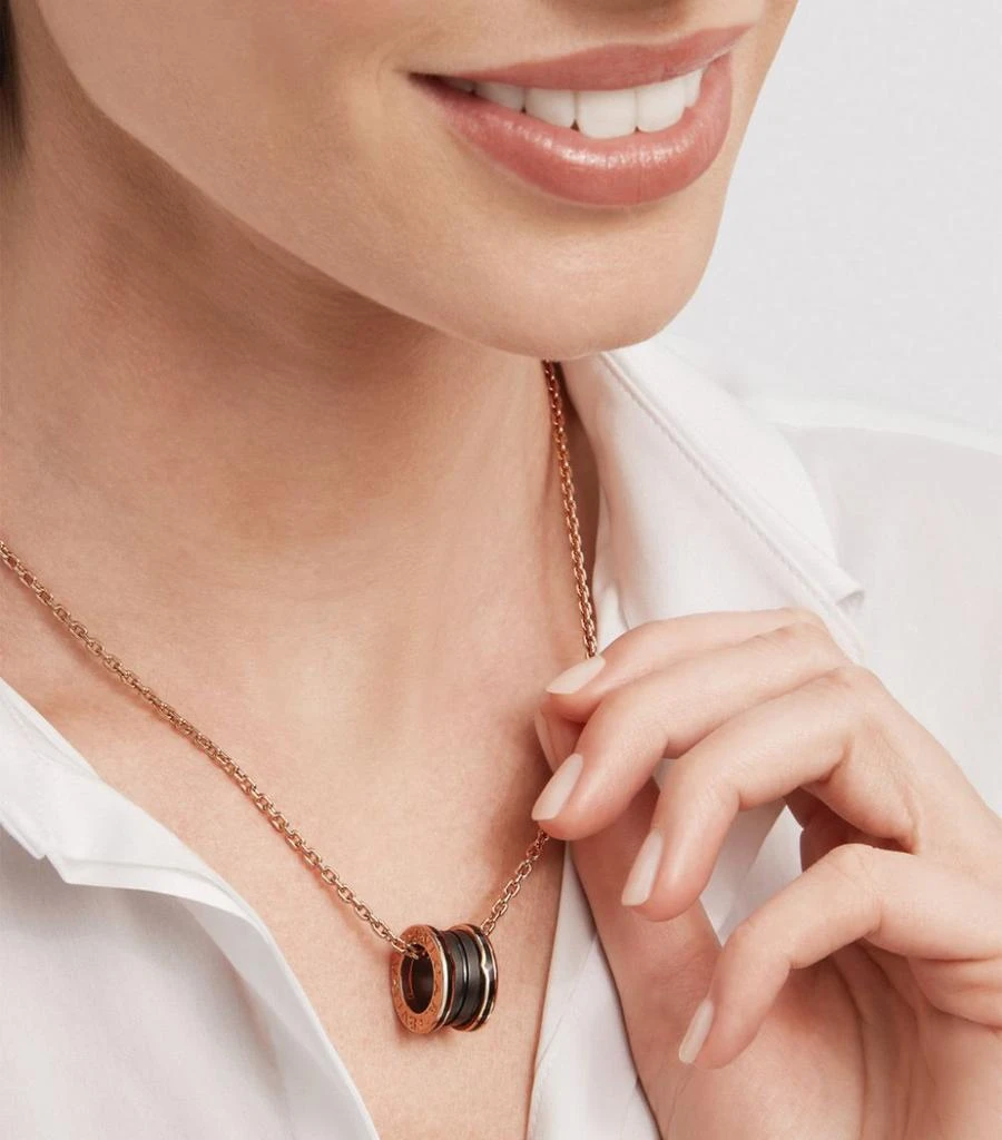 商品BVLGARI|Rose Gold And Ceramic B.Zero1 Necklace,价格¥38973,第5张图片详细描述
