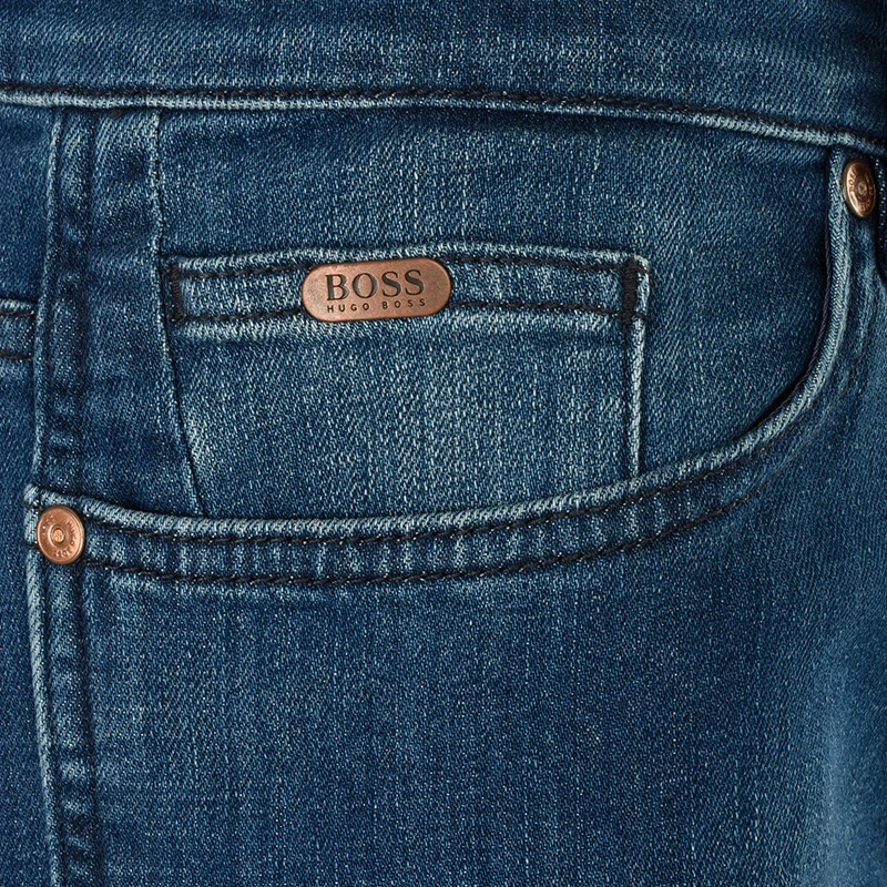 Hugo Boss 雨果博斯 新款男士棉质蓝色运动休闲时尚牛仔裤长裤 C-DELAWARE1-17S-0525-423 商品