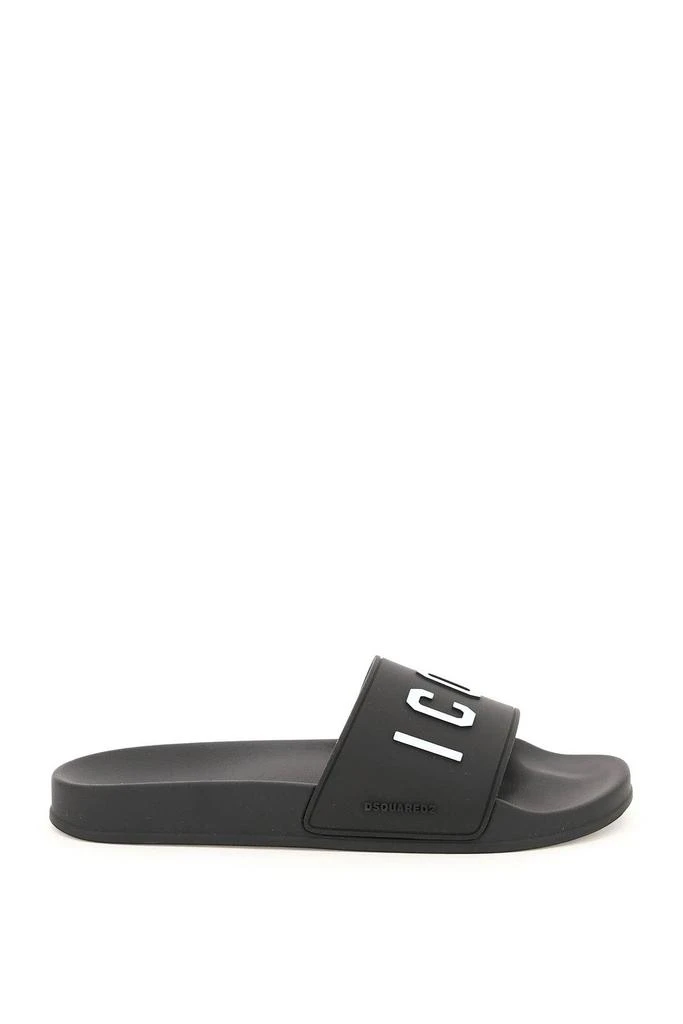 商品DSQUARED2|'ICON' RUBBER SLIDES,价格¥743,第1张图片