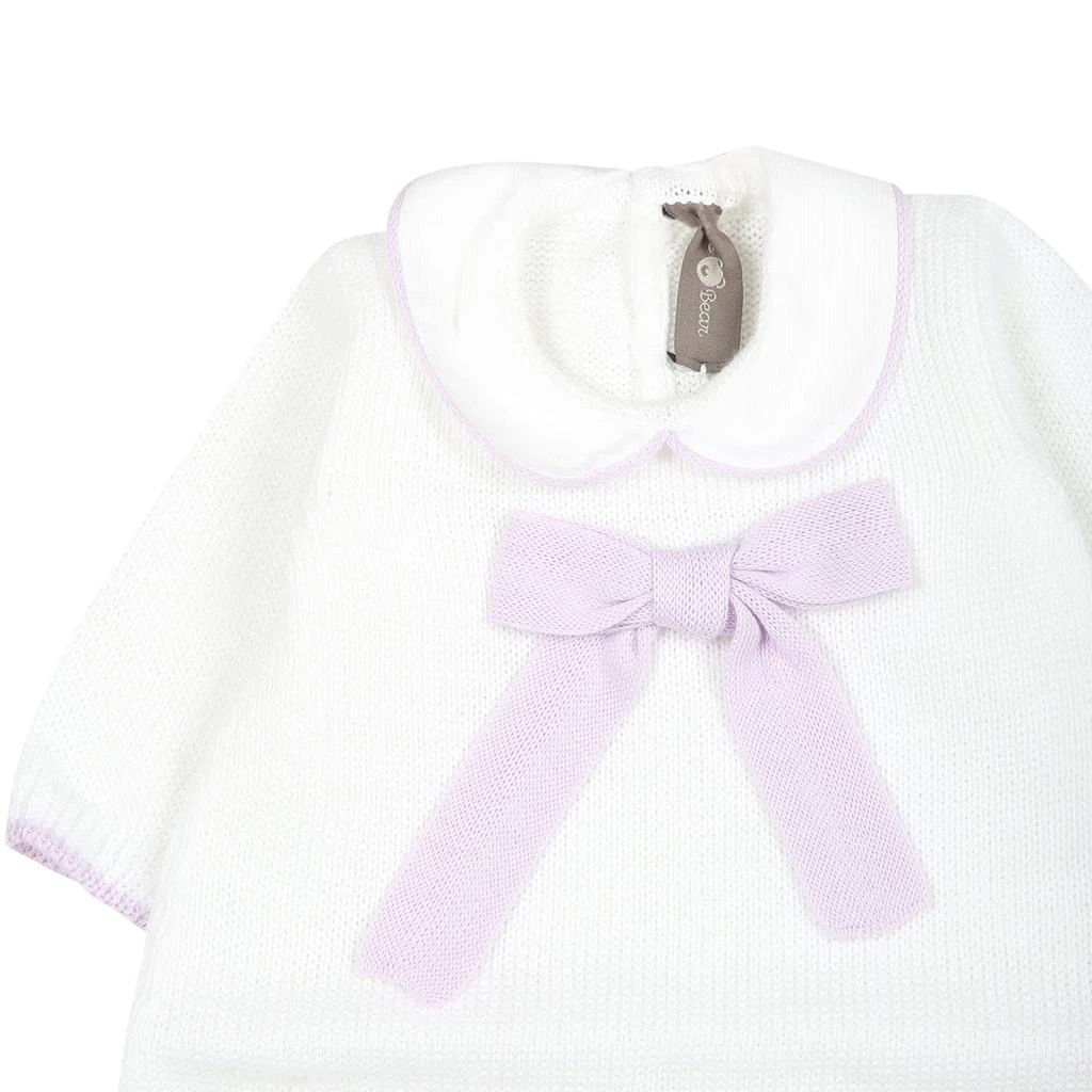 商品Little Bear|White Babygrow For Baby Girl With Bow,价格¥1240,第3张图片详细描述