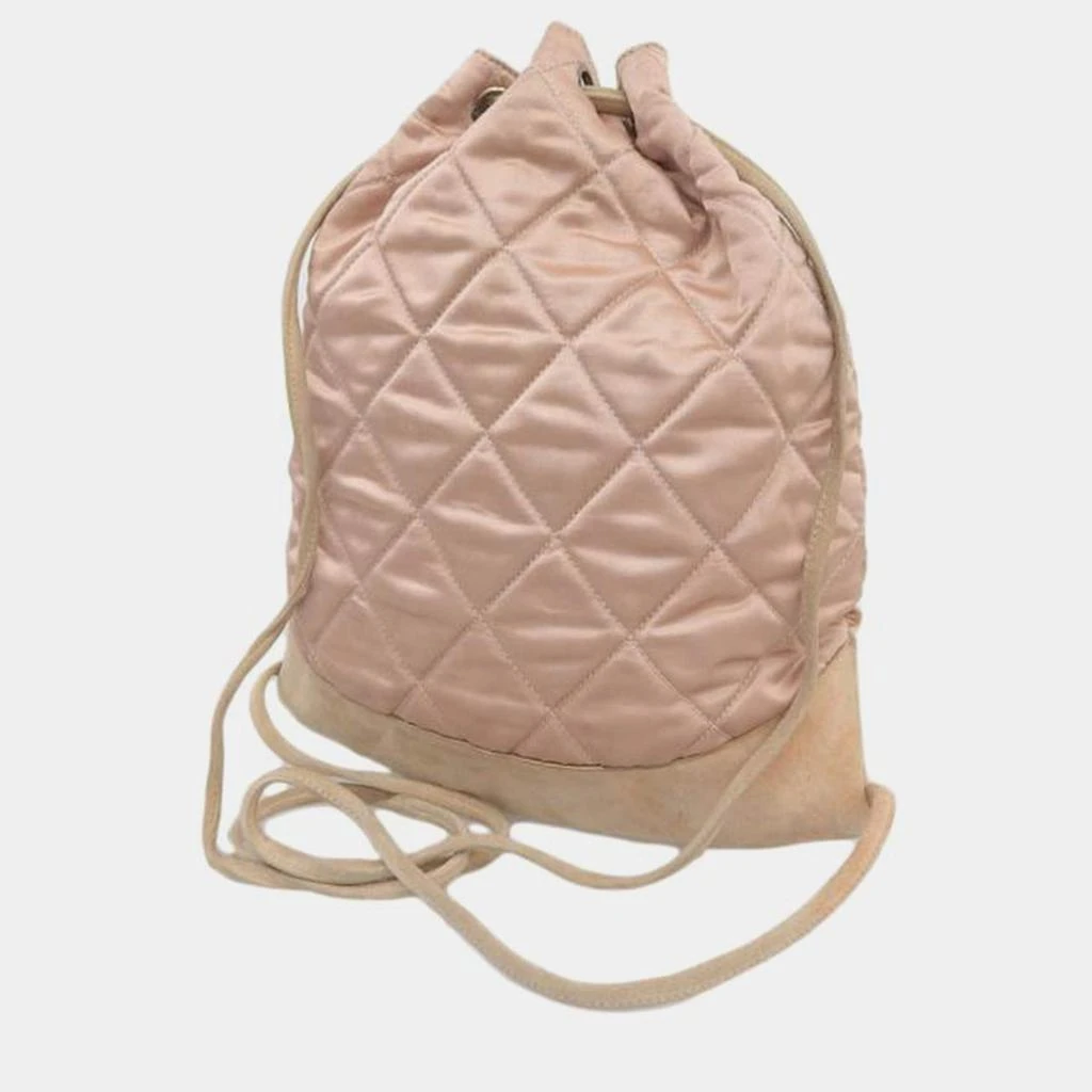 商品[二手商品] Chanel|Chanel Pink Quilted Satin Drawstring Backpack,价格¥7687,第2张图片详细描述