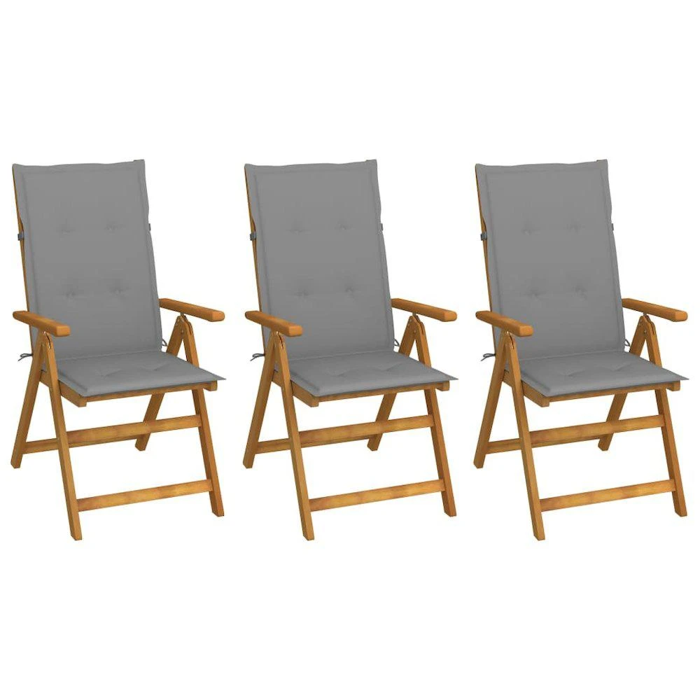 商品VidaXL|Folding Garden Chairs 3 pcs with Cushions Solid Acacia Wood, 3064090,价格¥3670,第1张图片