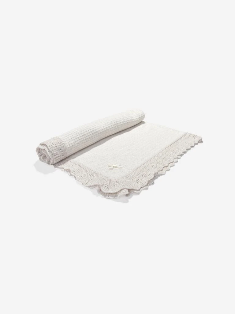 商品Paz Rodriguez|Paz Rodriguez Baby Knitted Shawl in Ivory,价格¥536,第1张图片