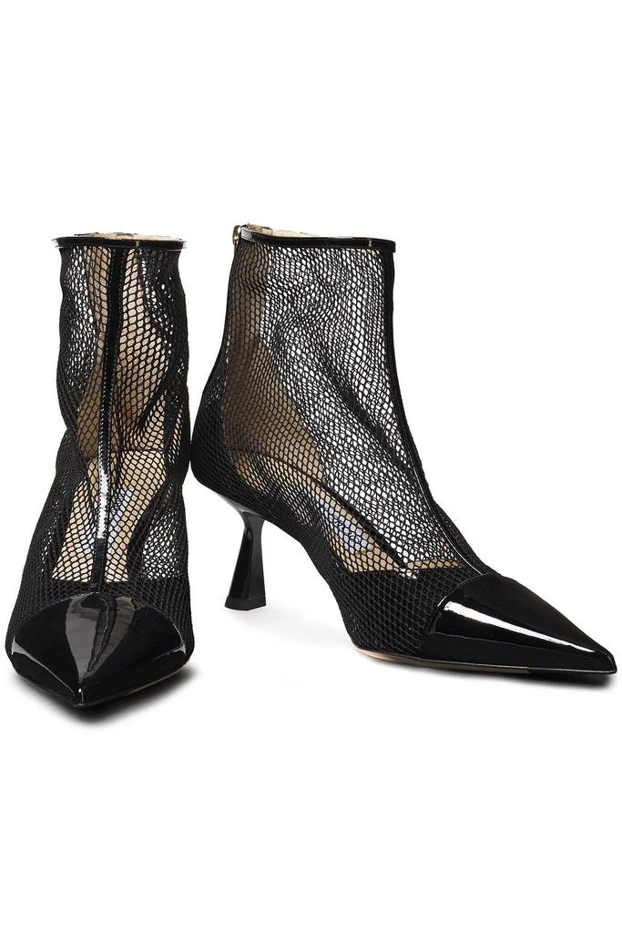 商品Jimmy Choo|Kix 65 mesh and patent-leather ankle boots,价格¥4724,第2张图片详细描述