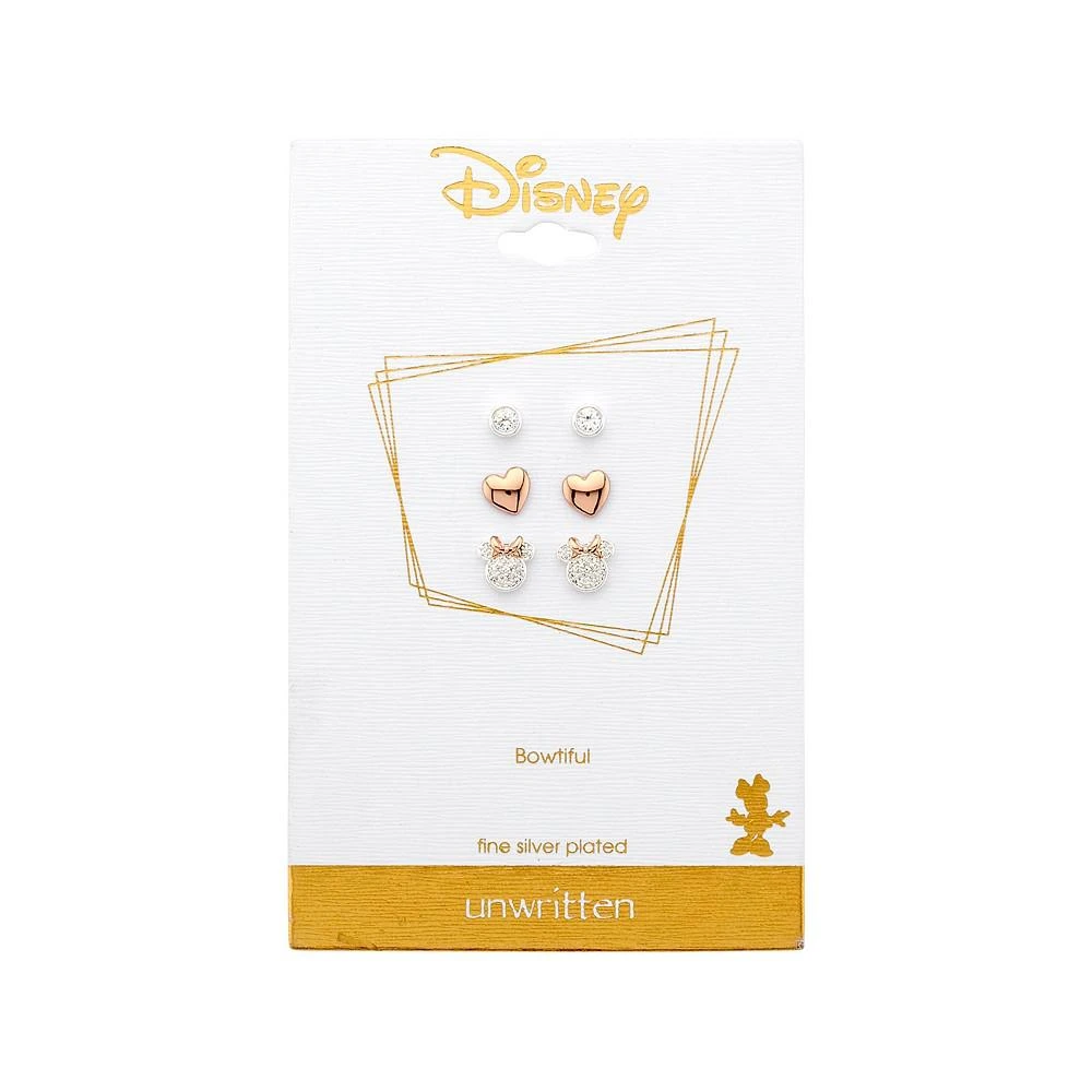 商品Disney|镀纯银双色米妮耳钉3对装,价格¥135,第2张图片详细描述