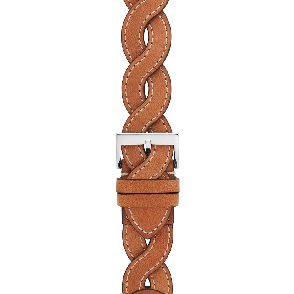 商品Tory Burch|Women's Luggage Braided Leather Band for Apple Watch® 38mm/40mm,价格¥846,第5张图片详细描述