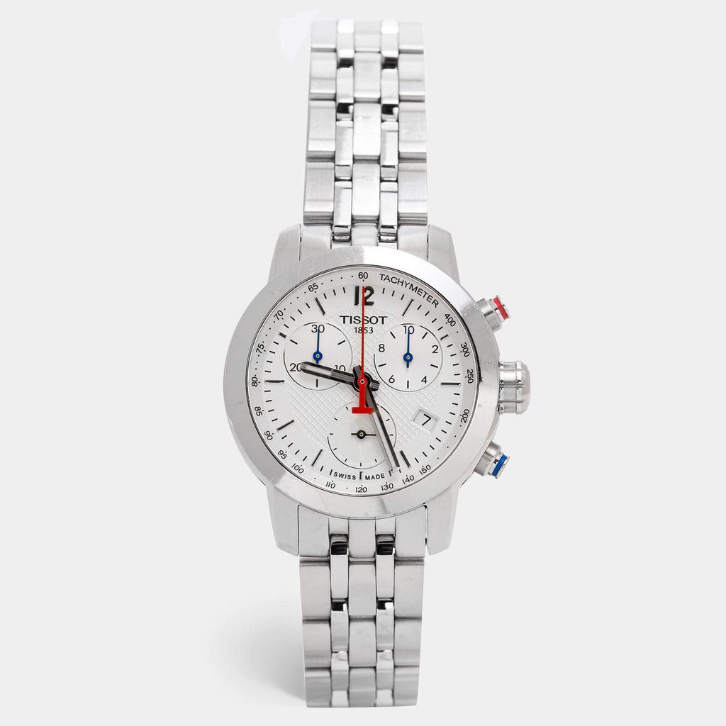 商品[二手商品] Tissot|Tissot Silver White Stainless Steel PRC 200 NBA Special Edition T055.217.11.017.00 Women's Wristwatch 35 mm,价格¥2996,第1张图片