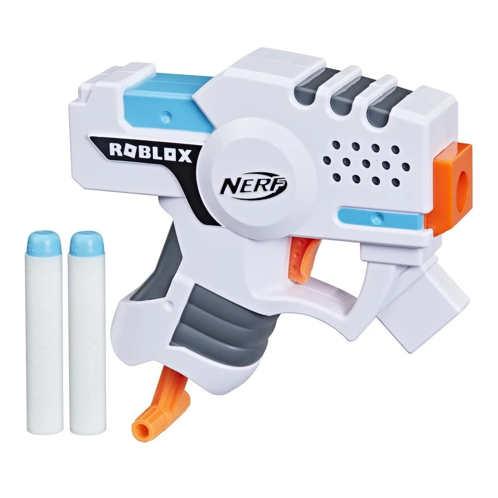 商品Nerf|NERF Roblox Strucid: Boom Strike Dart Blaster, Pull-Down Priming Handle, 2 Elite Darts, Code to Unlock in-Game Virtual Item , White,价格¥83,第1张图片