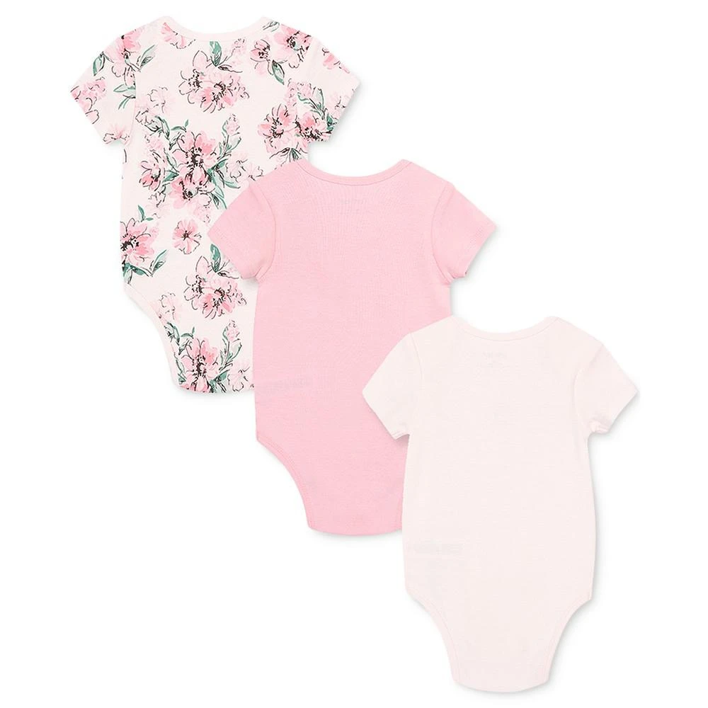 商品Little Me|Baby Girls Floral Short Sleeve Bodysuits, Pack of 3,价格¥98,第2张图片详细描述