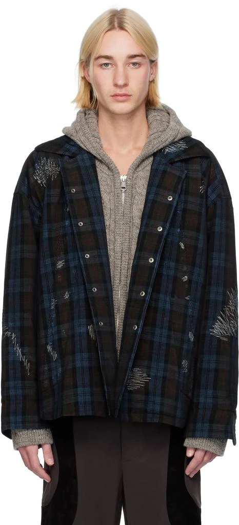 商品CMMAWEAR|Blue C Curl Padded Flannel Jacket,价格¥12892,第1张图片