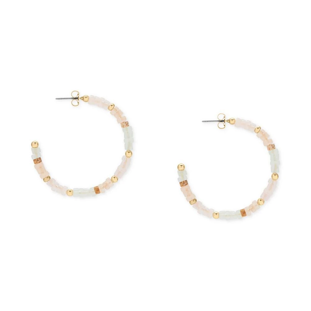 商品Lucky Brand|Gold-Tone Medium Gemstone Beaded Hoop Earrings, 1.38",价格¥204,第3张图片详细描述