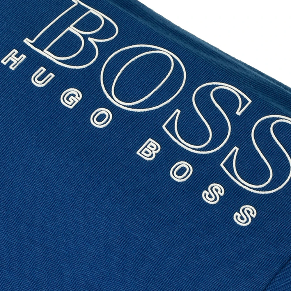 Hugo Boss 雨果博斯 男士蓝色纯色款棉质短袖T恤 TEE-181-6415-420 商品