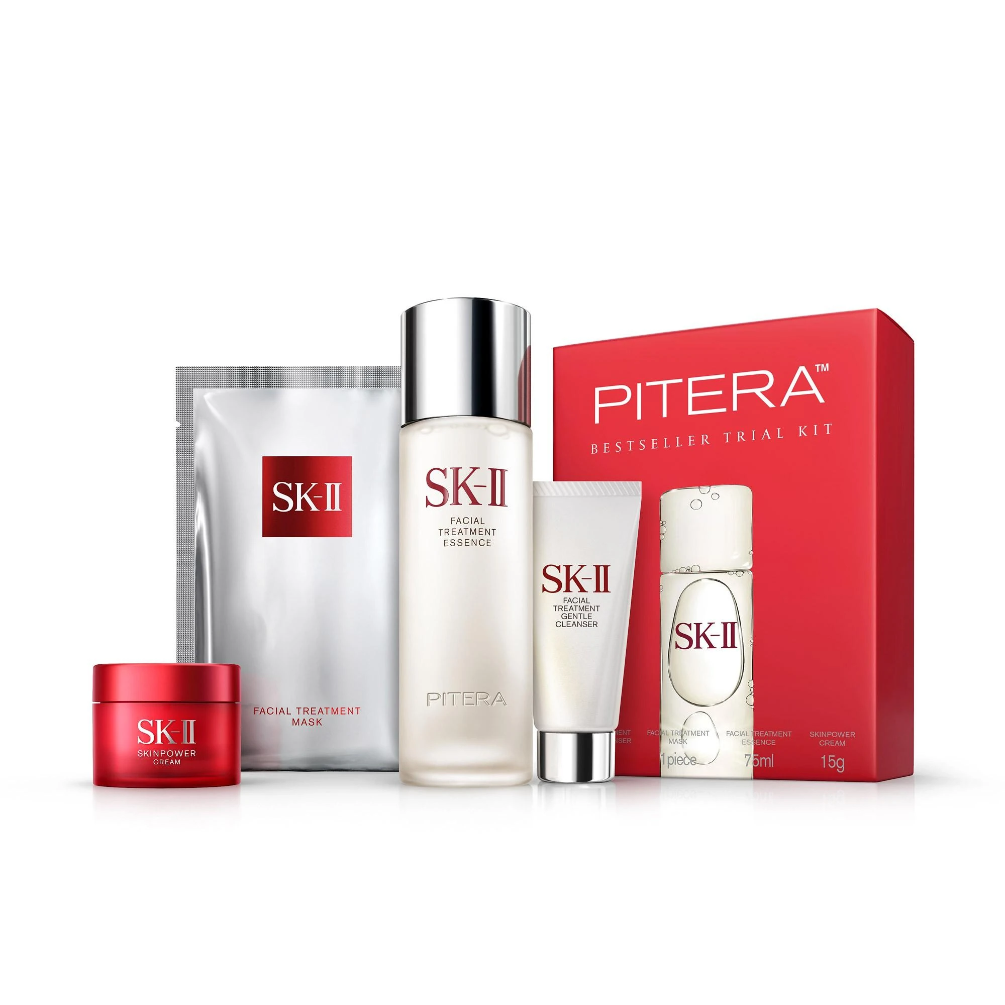 商品SK-II|【包邮包税】SK-II畅销体验套装精华75ml+洗面奶20g+SKIN POWER CREAM 15g+面膜1P,价格¥410,第1张图片