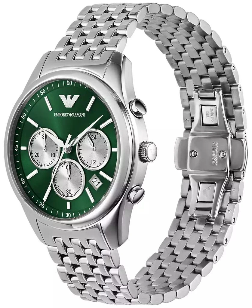 商品Emporio Armani|Men's Chronograph Stainless Steel Bracelet Watch 41mm,价格¥2430,第4张图片详细描述