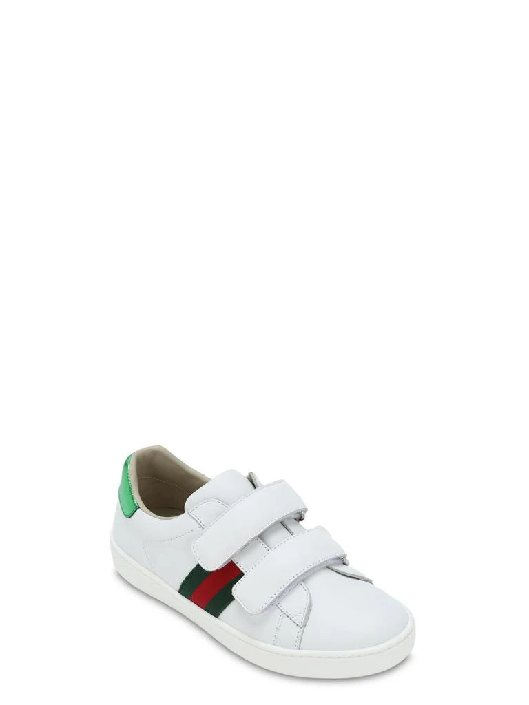 商品Gucci|New Ace Leather Strap Sneakers,价格¥3595,第2张图片详细描述