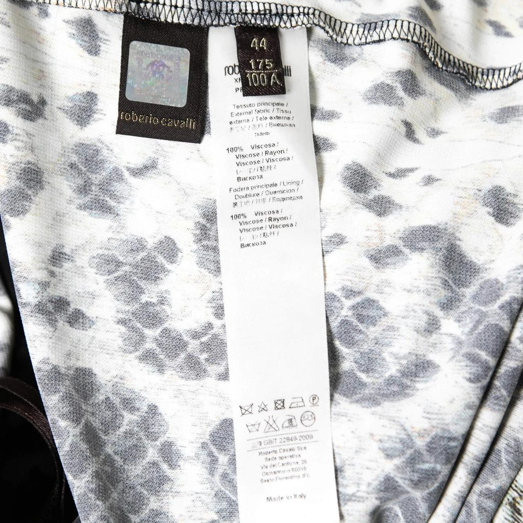 商品[二手商品] Roberto Cavalli|Roberto Cavalli Beige and Black Python Printed Jersey Ruched Detailed Blouse M,价格¥1052,第5张图片详细描述