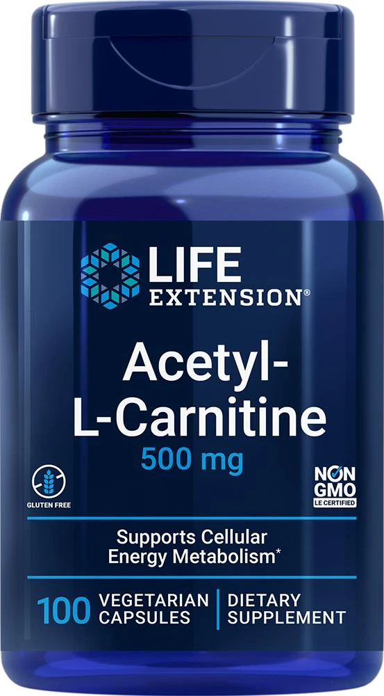 商品Life Extension|Life Extension Acetyl-L-Carnitine, 100 vegetarian - 500 mg (500 mg, 100 vegetarian capsules),价格¥162,第1张图片