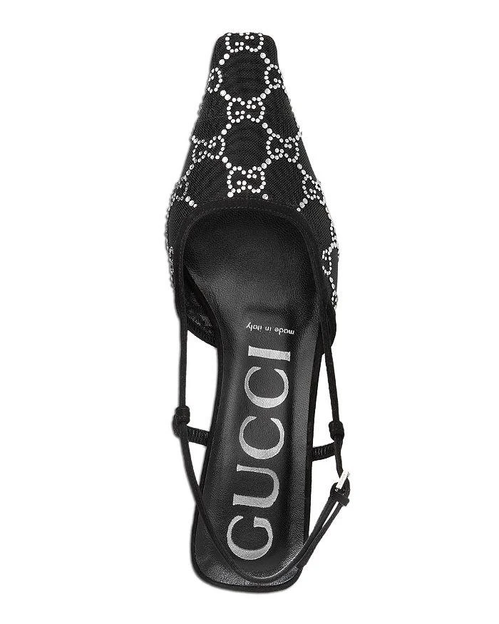 商品Gucci|Women's GG Pointed Toe Slingback Pumps,价格¥8876,第4张图片详细描述