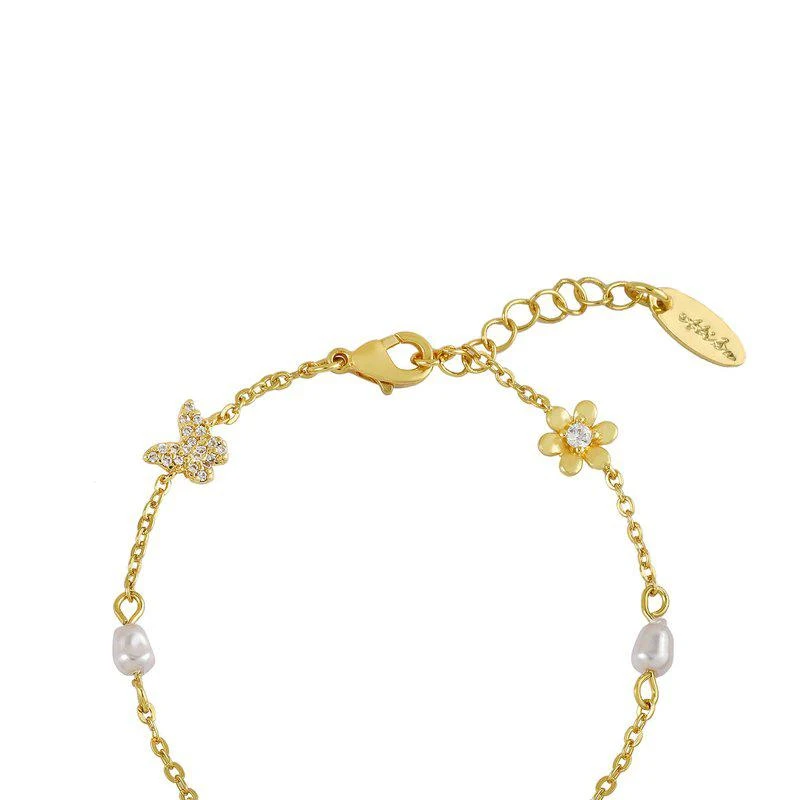 商品Ettika Jewelry|Subtle Butterflies And Pearl Bracelet,价格¥302,第1张图片