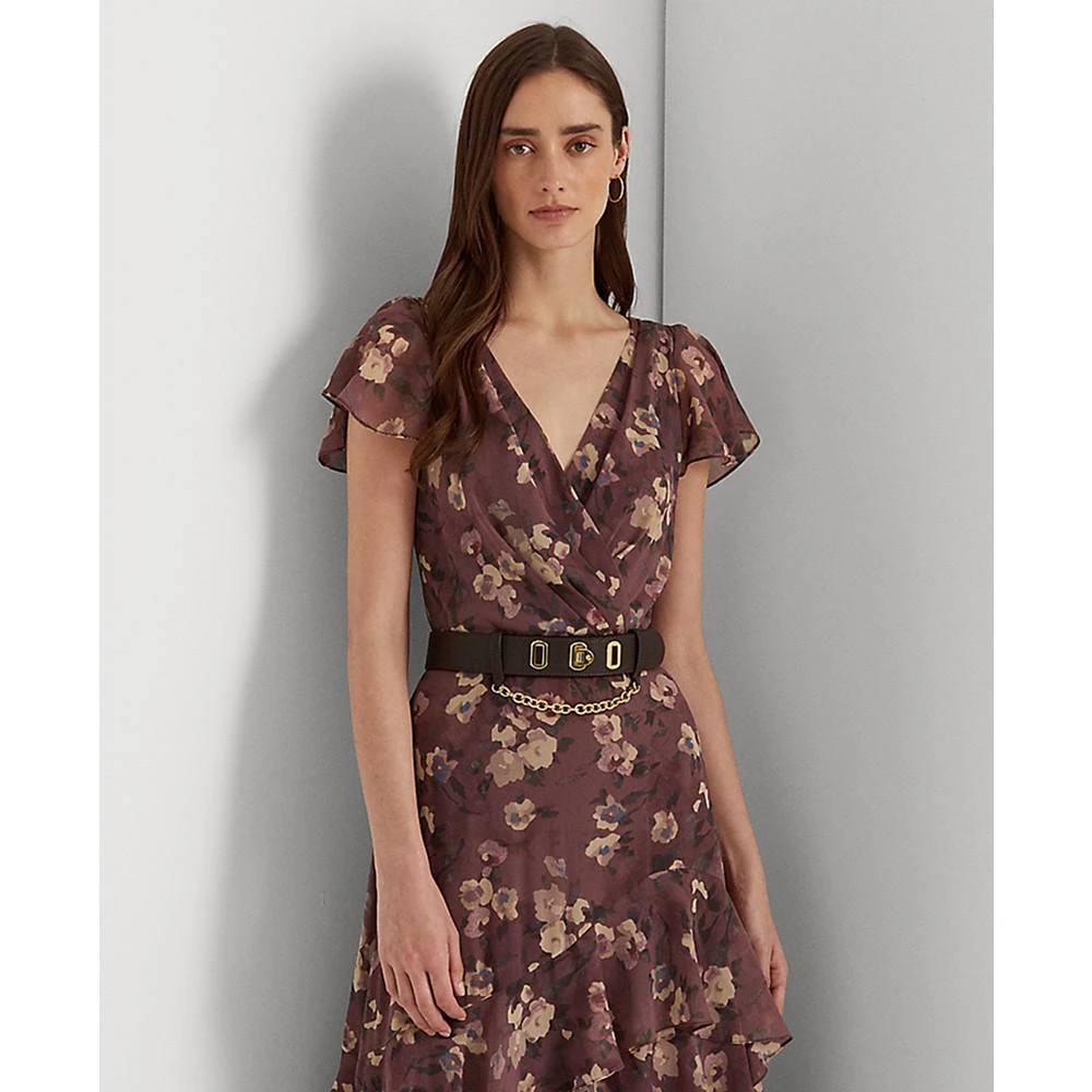 商品Ralph Lauren|Floral Belted Crinkle Georgette Dress,价格¥639,第4张图片详细描述