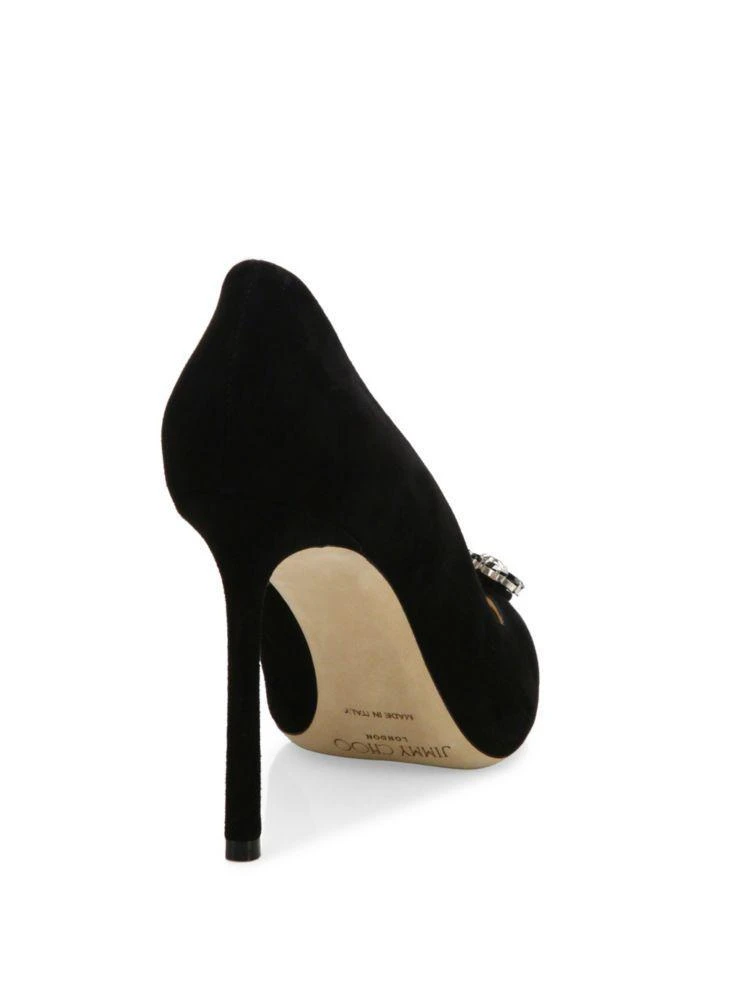 商品Jimmy Choo|Jasmine 100 水晶装饰麂皮高跟鞋,价格¥2838,第2张图片详细描述