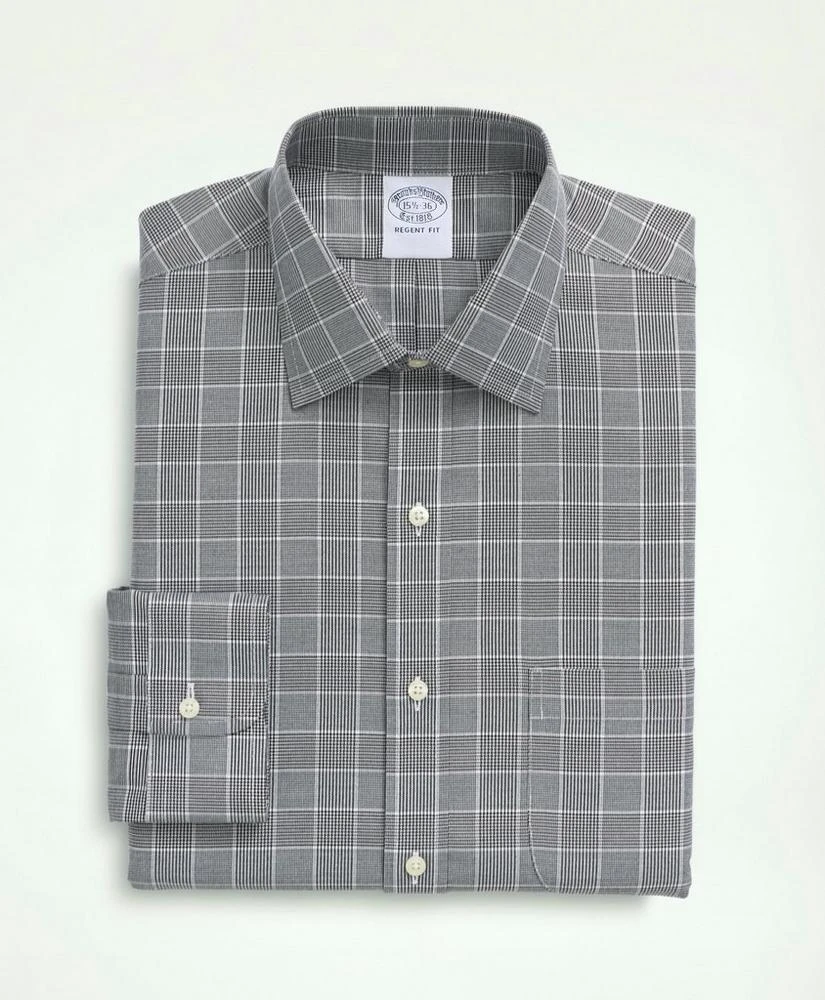 商品Brooks Brothers|Stretch Regent Regular-Fit Dress Shirt, Non-Iron Herringbone Glen Plaid Ainsley Collar,价格¥408,第3张图片详细描述